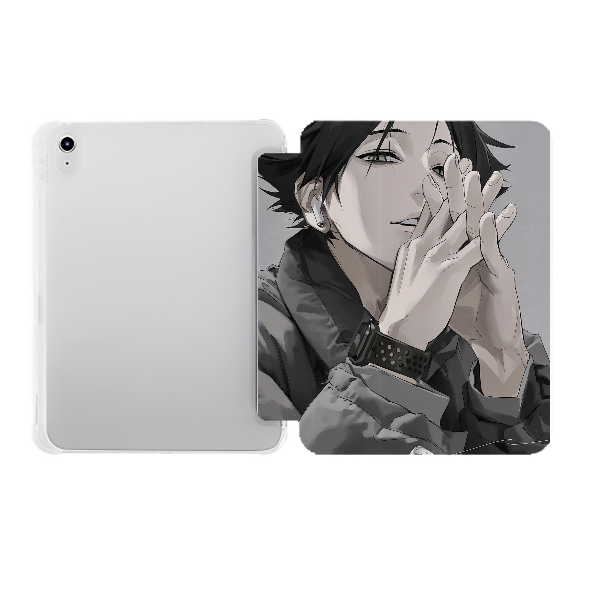 （画像用） ハイキュー!! Haikyu!! IPad ケース ペン収納付き 三つ折りスタンド PUレザー×シリコン 対応機種9.5/10.5/10.9インチ